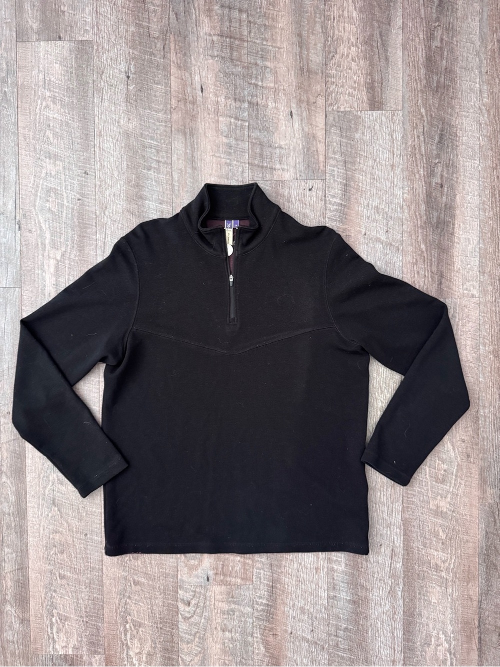 ibex Black Quarter-Zip Men's Sweater